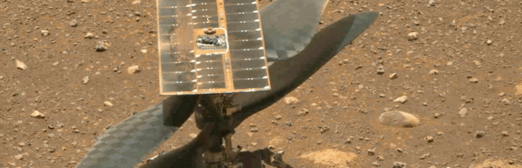 Helicopter’s blades on Mars